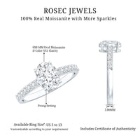 1 Carat Moissanite Oblong Engagement Ring for Women
