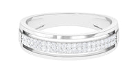 Certified Natural Diamond Half Eternity Mens Wedding Band