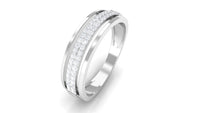 Certified Natural Diamond Half Eternity Mens Wedding Band