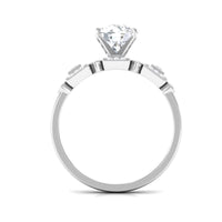 Round Cut Moissanite Antique Looking Engagement Ring