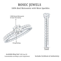 Round Cut Moissanite Designer Engagement Ring With Certificate