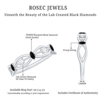Certified Lab Grown Black Diamond Promise Ring with White Diamond