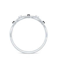 Certified Lab Grown Black Diamond Promise Ring with White Diamond