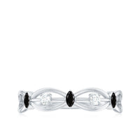 Certified Lab Grown Black Diamond Promise Ring with White Diamond