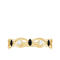Certified Lab Grown Black Diamond Promise Ring with White Diamond