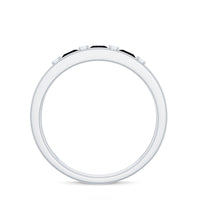 Certified Princess Cut Lab Grown Black and White Diamond Double Band Ring