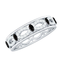 Certified Lab Grown Black and White Diamond Infinity Band Ring