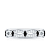 Certified Lab Grown Black and White Diamond Infinity Band Ring