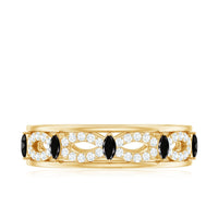 Certified Lab Grown Black and White Diamond Infinity Band Ring