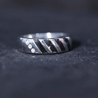 Real Diamond Enamel Band Ring in Flush Setting