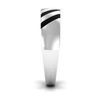 Real Diamond Enamel Band Ring in Flush Setting