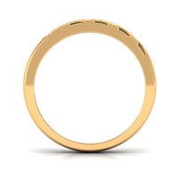 Real Diamond Enamel Band Ring in Flush Setting
