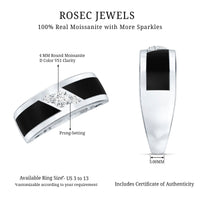 Classic Moissanite Mens Wedding Band Ring