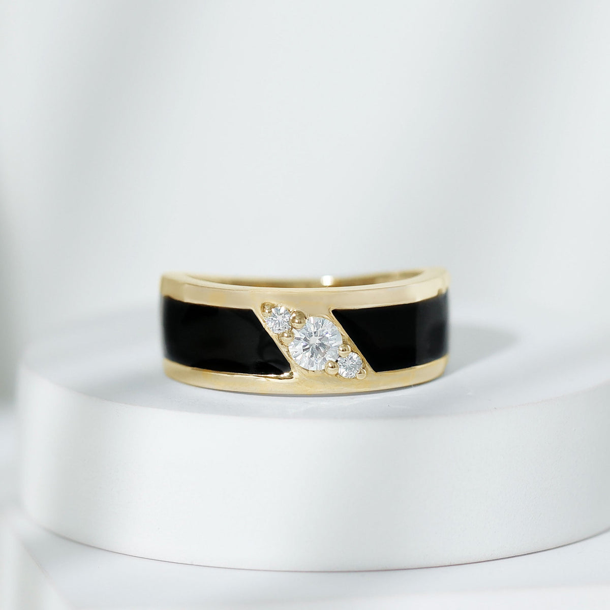 Classic Moissanite Mens Wedding Band Ring