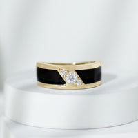 Classic Moissanite Mens Wedding Band Ring