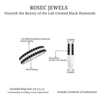 Certified Lab Grown Black and White Diamond Three Row Wedding Band