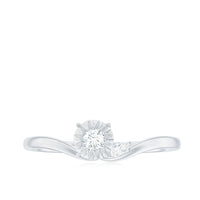 Certified Real Diamond Curved Promise Ring