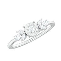 Nature Inspired Diamond Leaf Promise Ring for Women