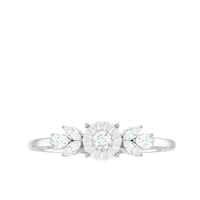 Nature Inspired Diamond Leaf Promise Ring for Women