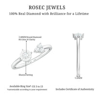 Certified Natural Diamond Cuff Ring for Women