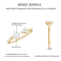 Certified Natural Diamond Cuff Ring for Women