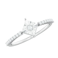 Genuine Diamond Promise Ring in Illusion Setting