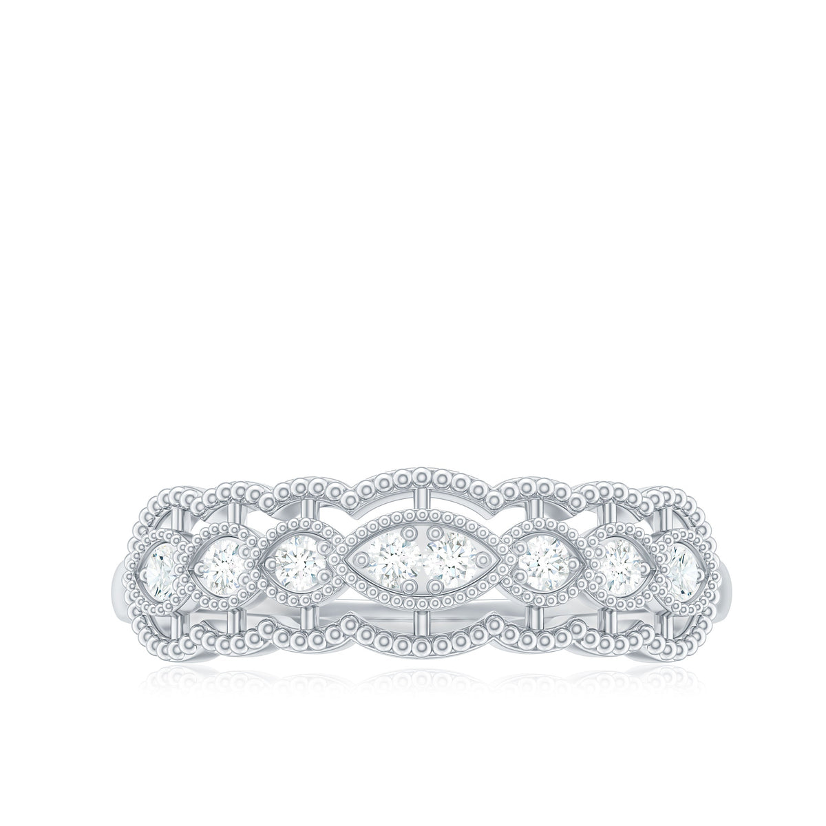 Vintage Inspired Natural Diamond Anniversary Ring