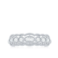 Vintage Inspired Natural Diamond Anniversary Ring