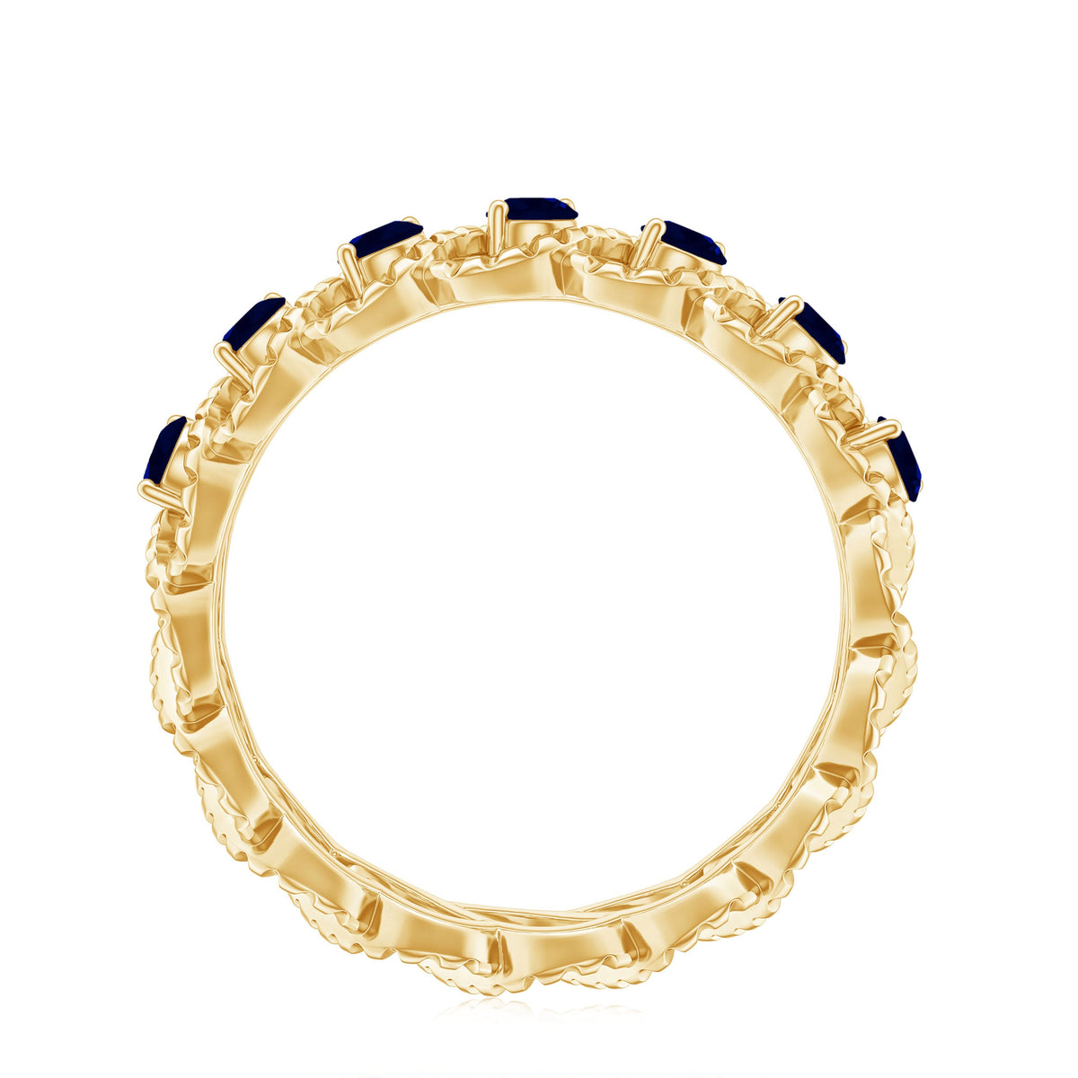 Natural blue sapphire infinity band ring by Rosec Jewels featuring a blue sapphire centerpiece and infinity design for anniversaries.
