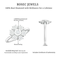 Natural Diamond Cluster Engagement Ring in Illusion Setting