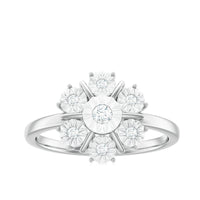 Natural Diamond Cluster Engagement Ring in Illusion Setting