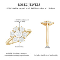 Natural Diamond Cluster Engagement Ring in Illusion Setting