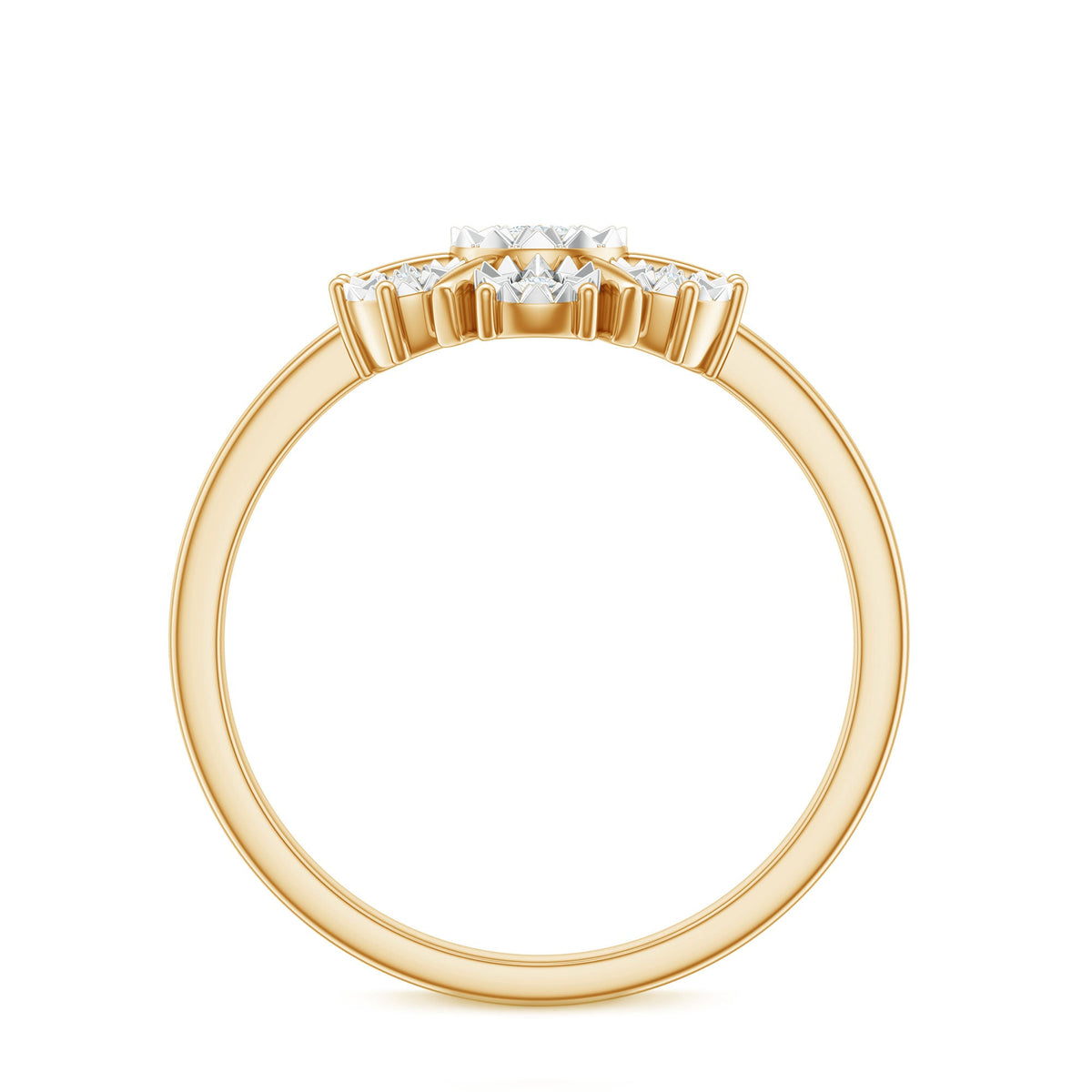 Natural Diamond Cluster Engagement Ring in Illusion Setting