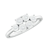 Natural Diamond Cluster Promise Ring for Women