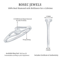 Certified Real Heart Promise Ring with Split Shank