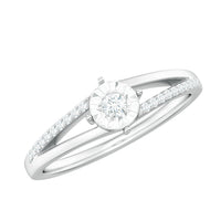 Natural Diamond Engagement Ring with Split Shank