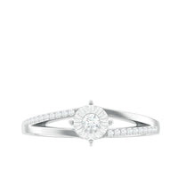 Natural Diamond Engagement Ring with Split Shank
