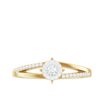Natural Diamond Engagement Ring with Split Shank
