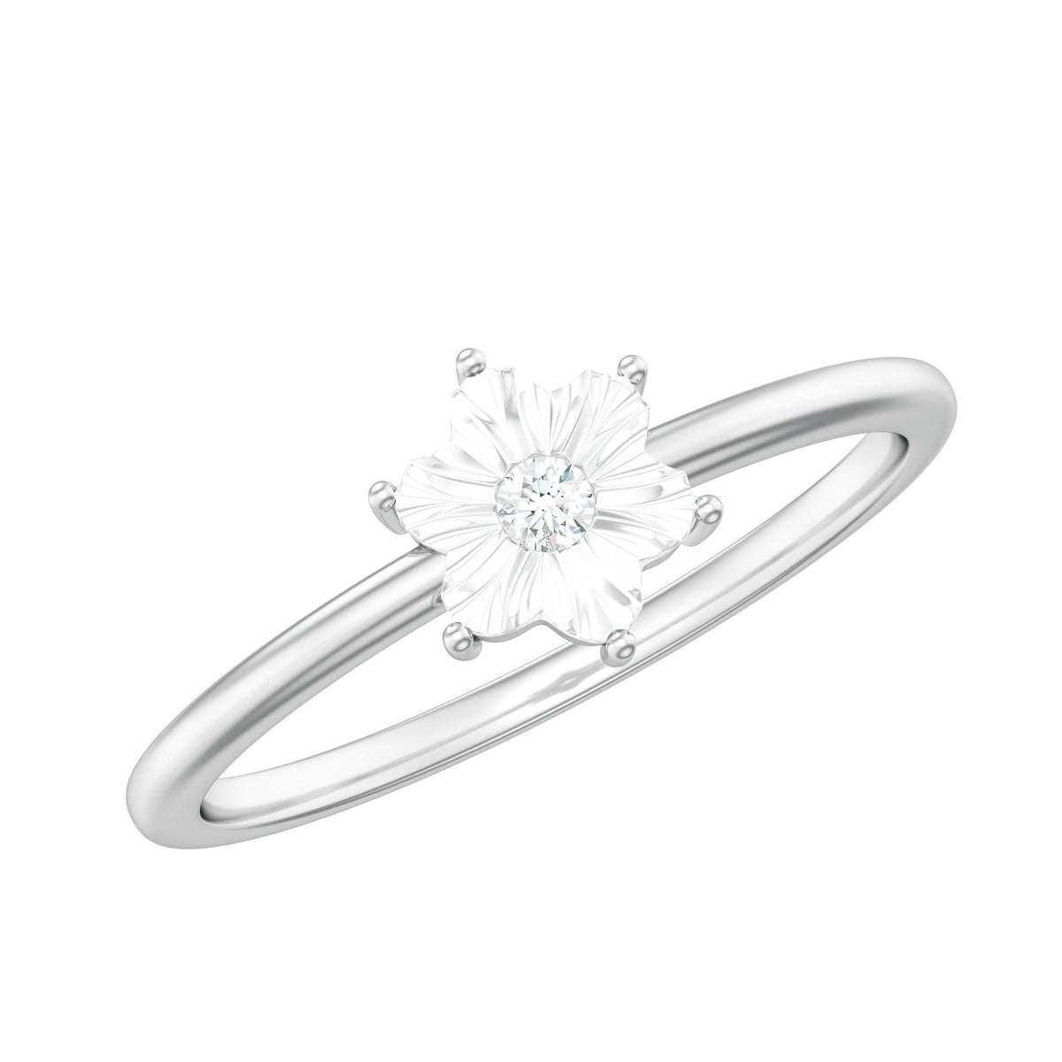 Miracle Plate Diamond Flower Ring with Certificate