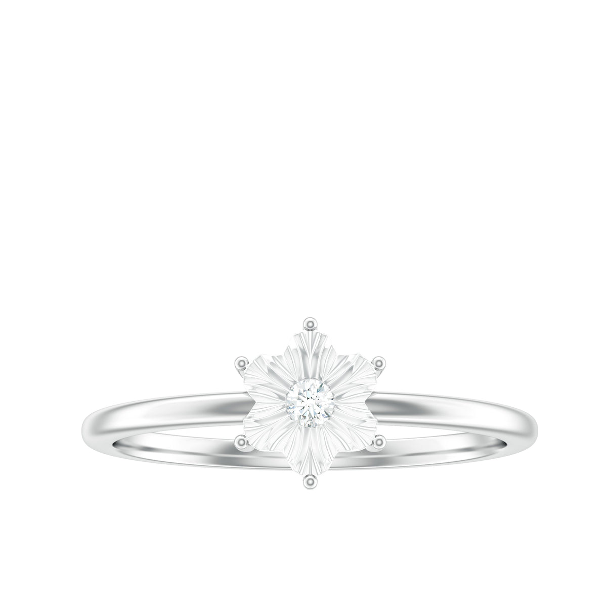 Miracle Plate Diamond Flower Ring with Certificate