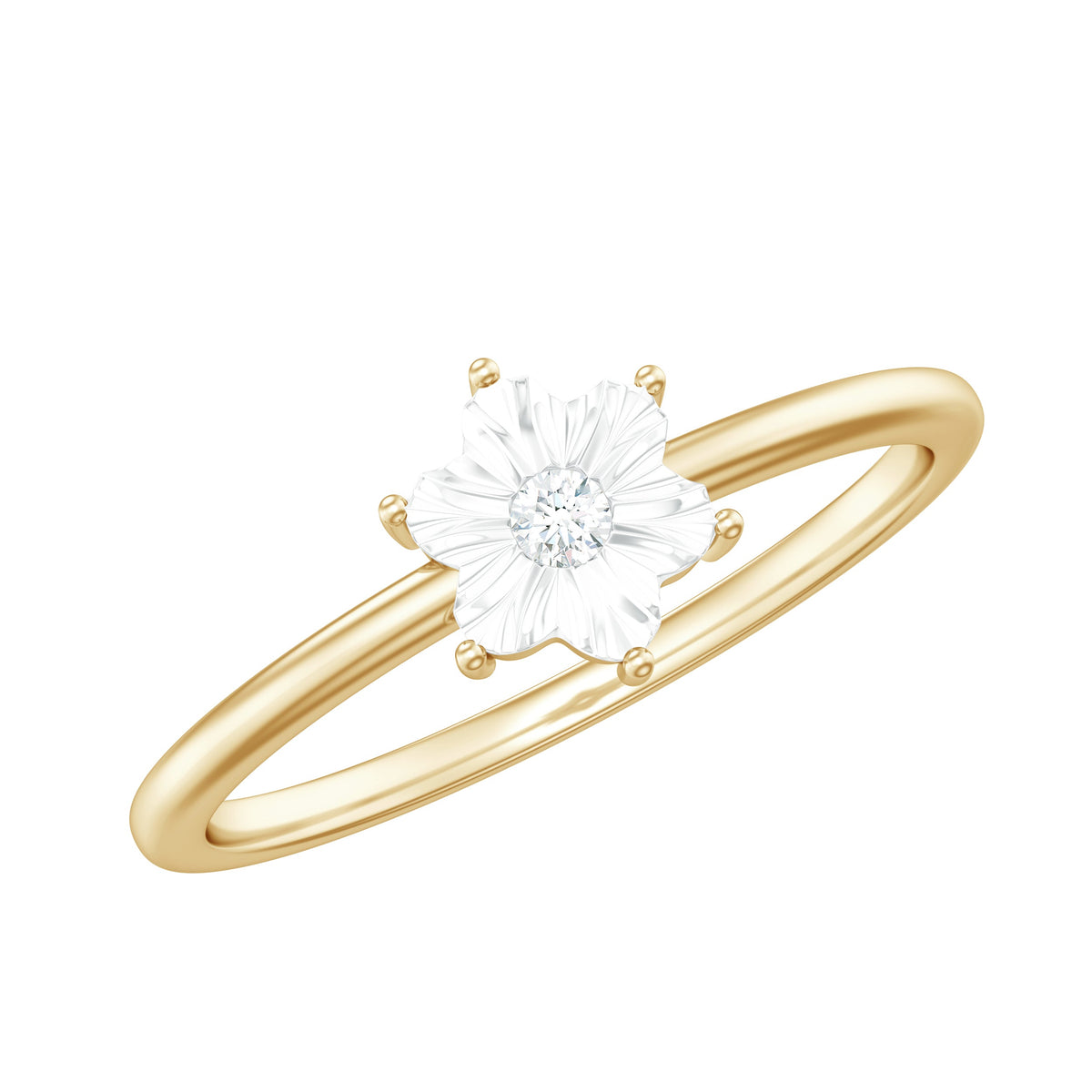 Miracle Plate Diamond Flower Ring with Certificate