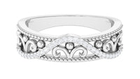 Vintage Inspired Real Diamond Wedding Band