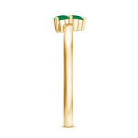 Natural Emerald 3 Stone Promise Ring with Certificate