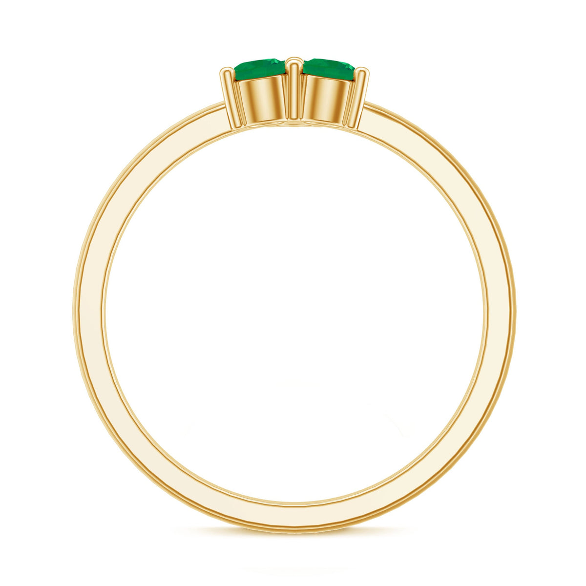 Natural Emerald 3 Stone Promise Ring with Certificate