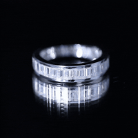 Channel Set Certified Moissanite Half Eternity Band Ring