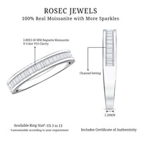 Channel Set Certified Moissanite Half Eternity Band Ring
