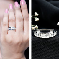 Channel Set Certified Moissanite Half Eternity Band Ring