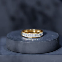 Channel Set Certified Moissanite Half Eternity Band Ring