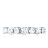 Round Moissanite Eternity Wedding Band with Certificate