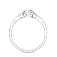 Solitaire Moissanite Heart Engagement Ring in Prong Setting
